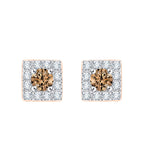 10K Rose Gold~Brown and White Diamond