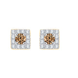 10K Yellow Gold~Brown and White Diamond