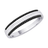 10K White Gold~Black and White Diamond
