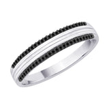 10K White Gold~Black and White Diamond