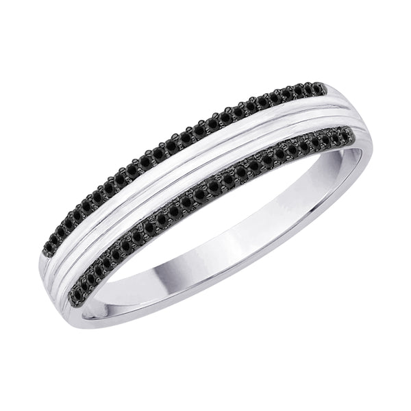 10K White Gold~Black and White Diamond