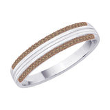 10K White Gold~Brown and White Diamond