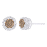 10K White Gold~Brown and White Diamond