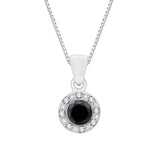 10K White Gold~Black and White Diamond, Sterling Silver~Black and White Diamond