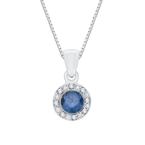 KATARINA Diamond Halo Pendant Necklace (1/3 cttw GH, I2/I3)