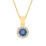 14K Yellow Gold~Blue and White Diamond, 10K Yellow Gold~Blue and White Diamond