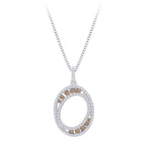 10K White Gold~Brown and White Diamond