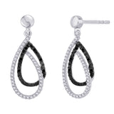Sterling Silver~Black and White Diamond