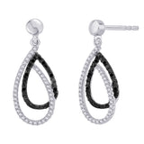 Sterling Silver~Black and White Diamond