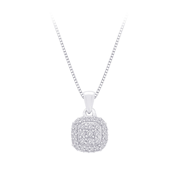 10K White Gold~White Diamond, Sterling Silver~White Diamond