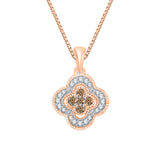 14K Rose Gold~Brown and White Diamond, 10K Rose Gold~Brown and White Diamond