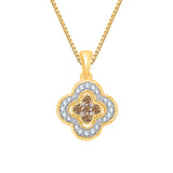14K Yellow Gold~Brown and White Diamond, 10K Yellow Gold~Brown and White Diamond