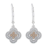 Sterling Silver~Brown and White Diamond