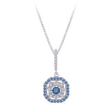 10K White Gold~Blue and White Diamond