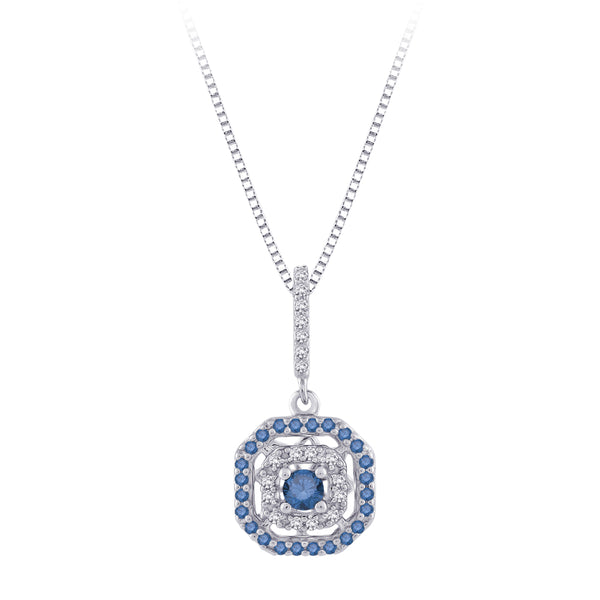 10K White Gold~Blue and White Diamond