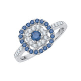 10K White Gold~Blue and White Diamond