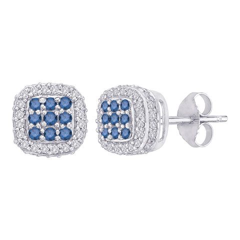 KATARINA Square Diamond Halo Earrings (1/2 cttw GH, I2/I3)