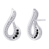 10K White Gold-Black and White Diamond