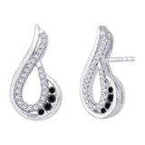 10K White Gold-Black and White Diamond