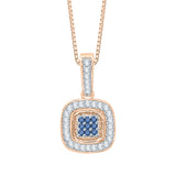 10K Rose Gold~Blue and White Diamond
