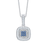 10K White Gold~Blue and White Diamond, Sterling Silver~Blue and White Diamond