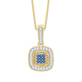 10K Yellow Gold~Blue and White Diamond