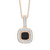 10K Rose Gold~Black and White Diamond
