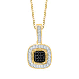 10K Yellow Gold~Black and White Diamond
