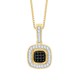 10K Yellow Gold~Black and White Diamond