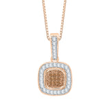 10K Rose Gold~Brown and White Diamond