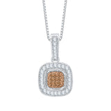 10K White Gold~Brown and White Diamond