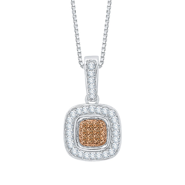 10K White Gold~Brown and White Diamond
