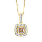 10K Yellow Gold~Brown and White Diamond