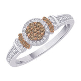 10K White Gold~Brown and White Diamond