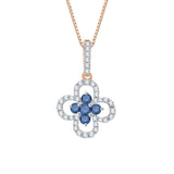 10K Rose Gold~Blue and White Diamond
