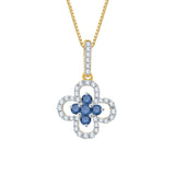 10K Yellow Gold~Blue and White Diamond