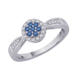 10K White Gold~Blue and White Diamond