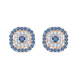 10K Rose Gold~Blue and White Diamond