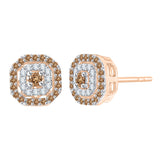10K Rose Gold~Brown and White Diamond