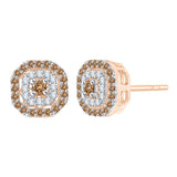 10K Rose Gold~Brown and White Diamond