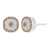 10K White Gold~Brown and White Diamond