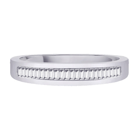 KATARINA Channel Set Baguette Cut Diamond Wedding Band (1/3 cttw HI, I2/I3)