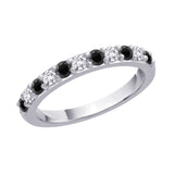 10K White Gold~Black and White Diamond