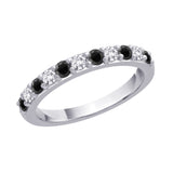 10K White Gold~Black and White Diamond