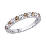 10K White Gold~Brown and White Diamond