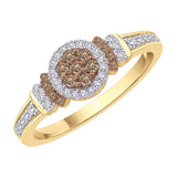 10K Yellow Gold~Brown and White Diamond