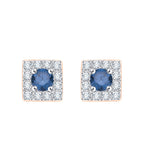10K Rose Gold~Blue and White Diamond
