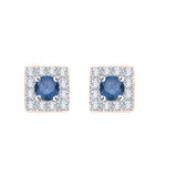 10K Rose Gold~Blue and White Diamond
