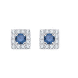 10K White Gold~Blue and White Diamond, Sterling Silver~Blue and White Diamond