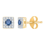 10K Yellow Gold~Blue and White Diamond